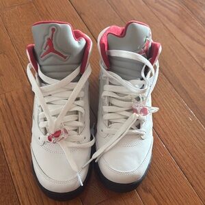 Air Jordan White and Red Sneakers